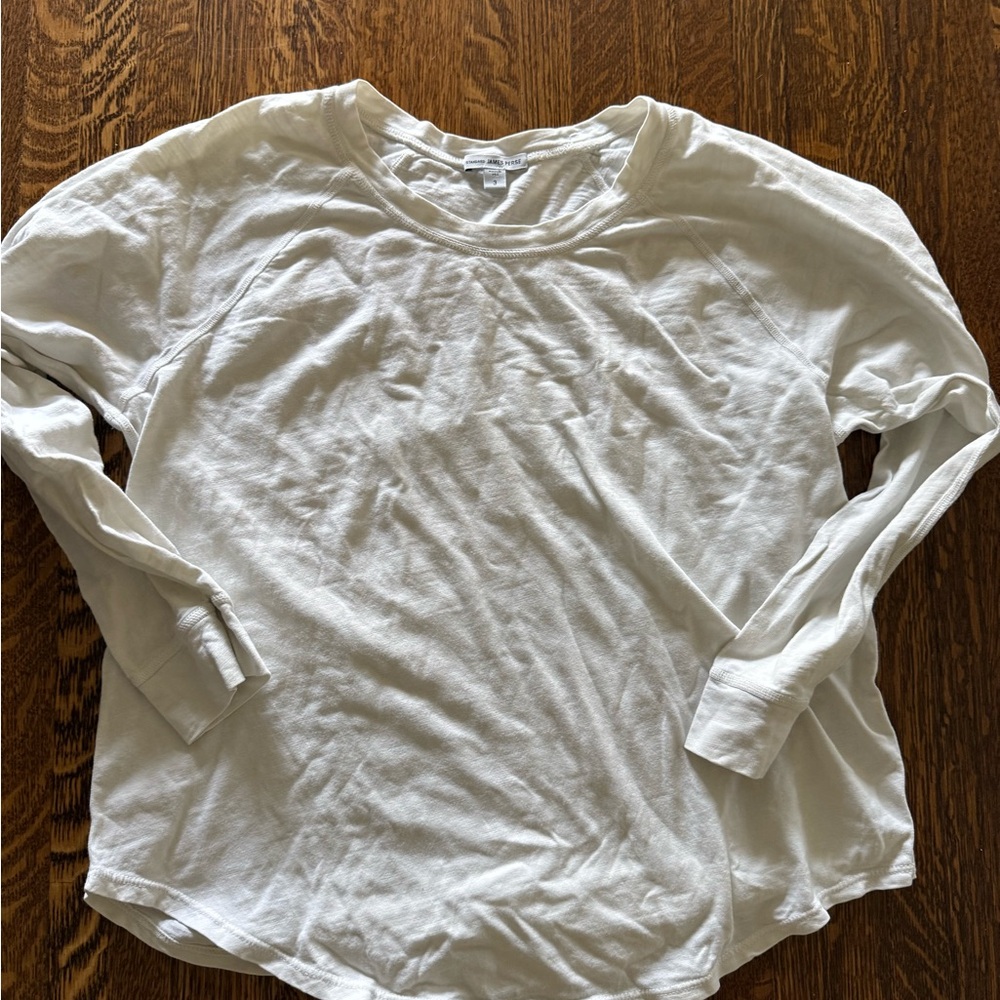 James Perse White Long Sleeve Shirt - Hawaii Limited Edition
